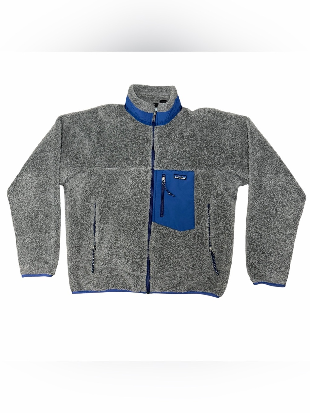 VTG 1999 Patagonia Classic Retro-X Fleece Jacket Mens Large Gray Blue USA 23055